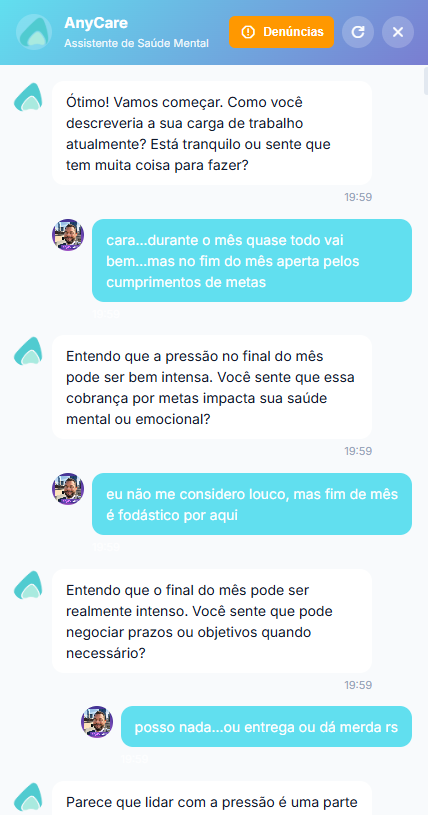 AnyCare IA — conversa com os dados da empresa
